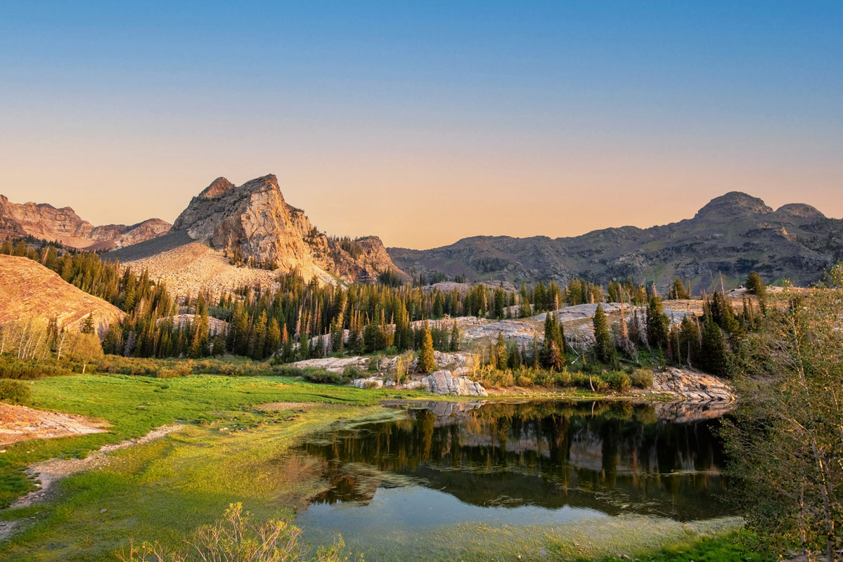 Lake Blanche and trail outside Salt Lake City, Utah, a popular trail for outdoor enthusiasts