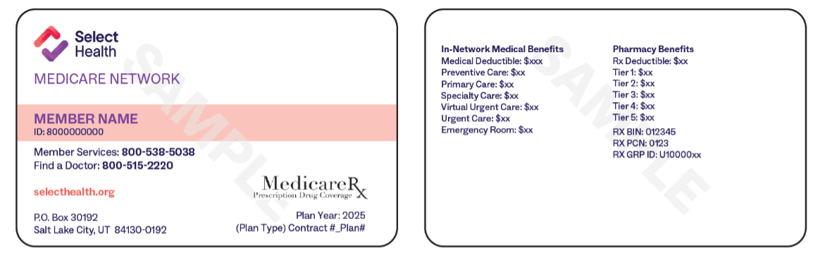 Select Health Medicare Example Card
